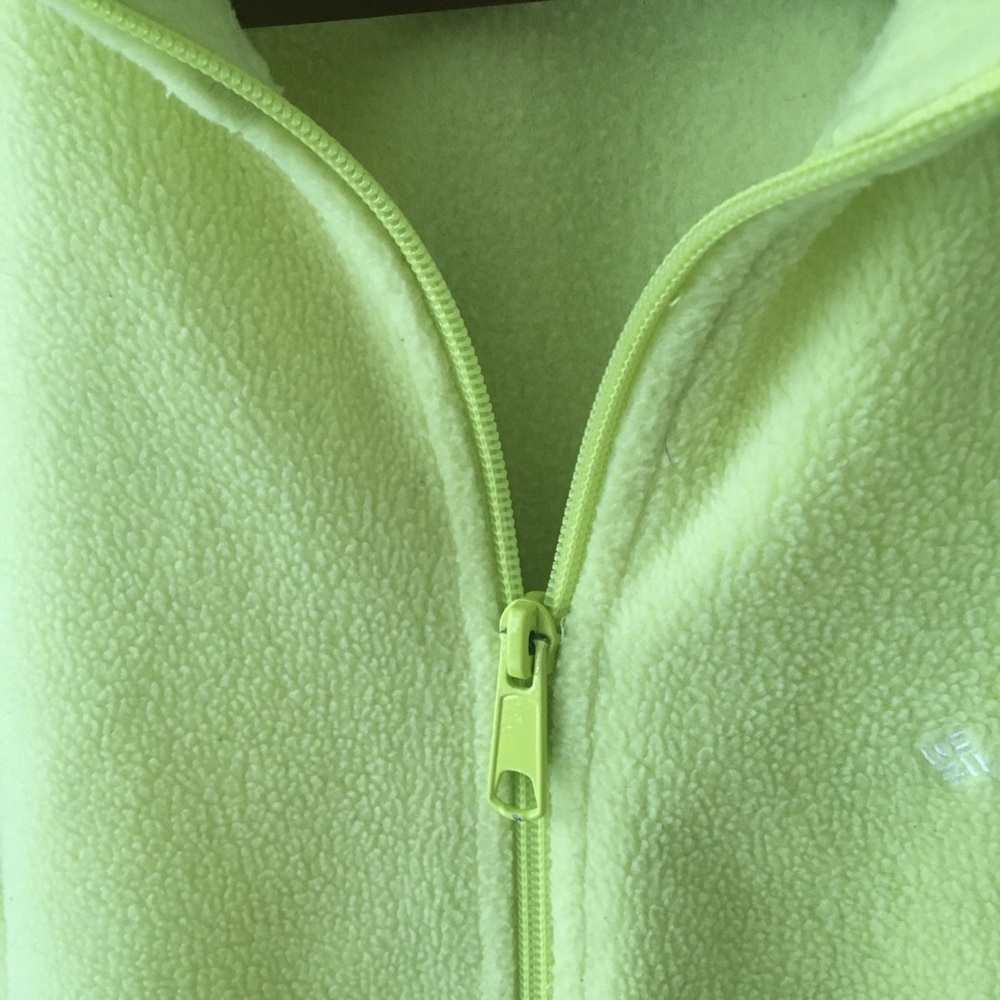 Columbia Yellow Green Fleece Zipper Vest - Picture 3 of 7